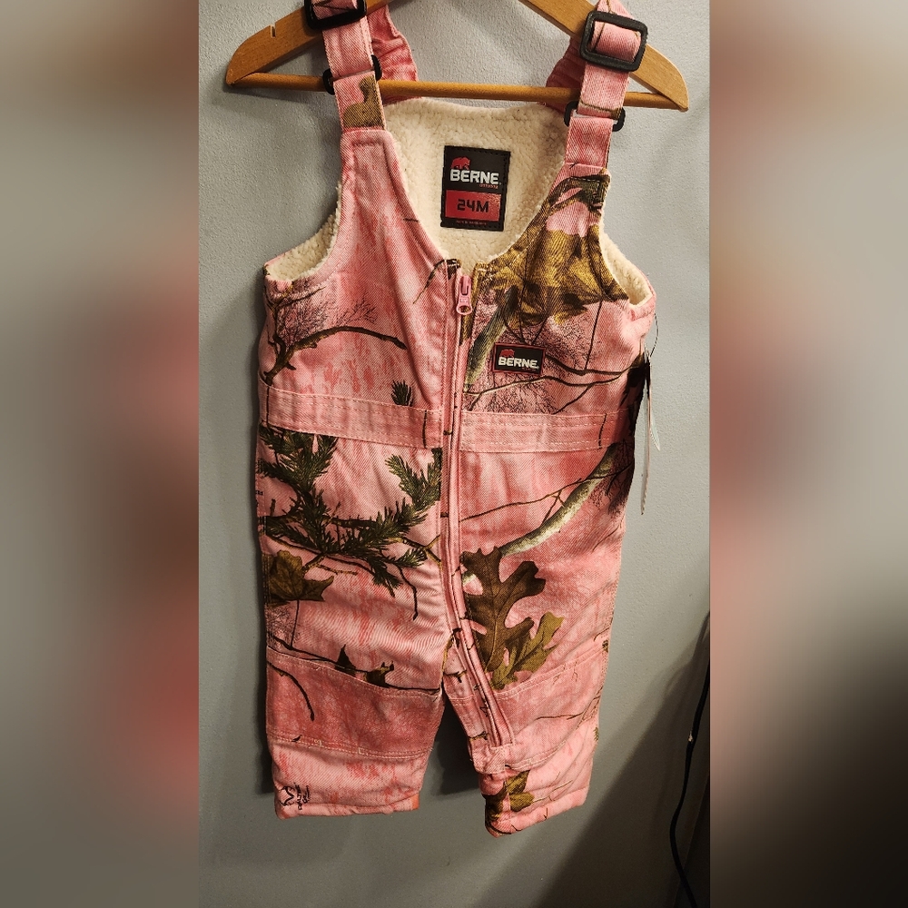NWT Pink Camo Kids Overalls